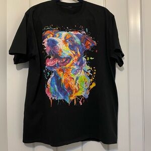 Colorful Dog Art Paint Splash T-Shirt
